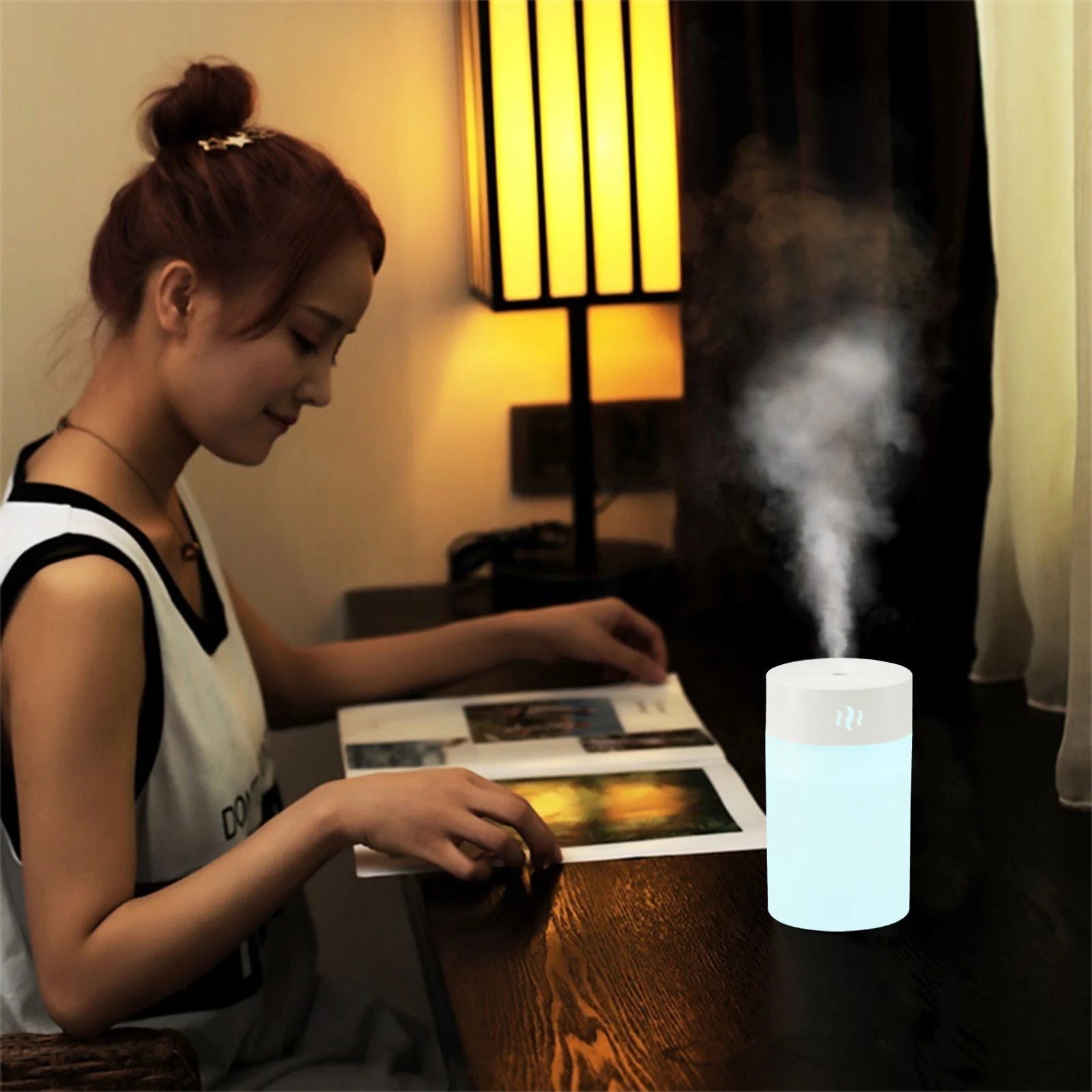 Mini Portable Humidifier 50Ml Oil Diffuser, Cyan - The Wellness Shop London