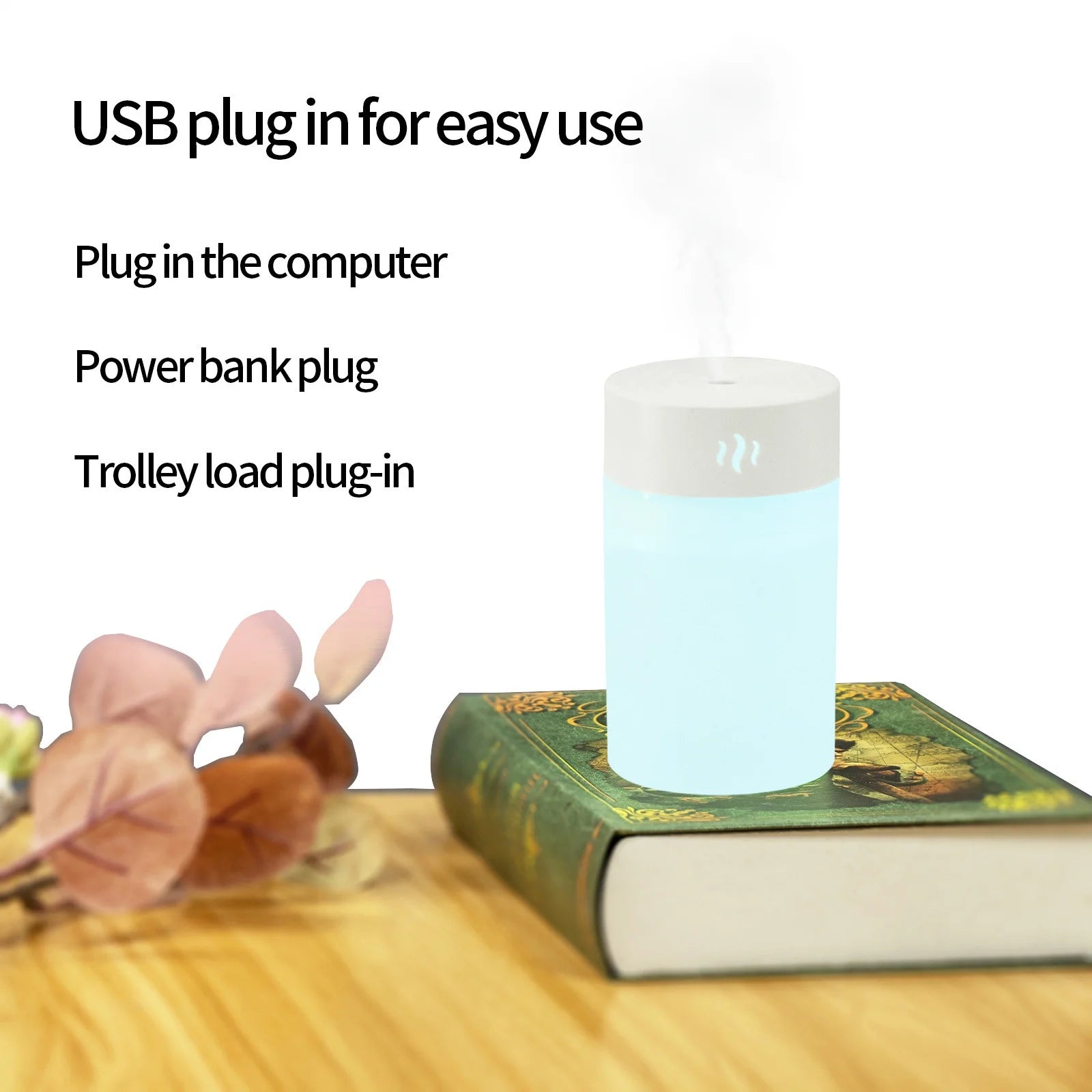 Mini Portable Humidifier 50Ml Oil Diffuser, Cyan - The Wellness Shop London