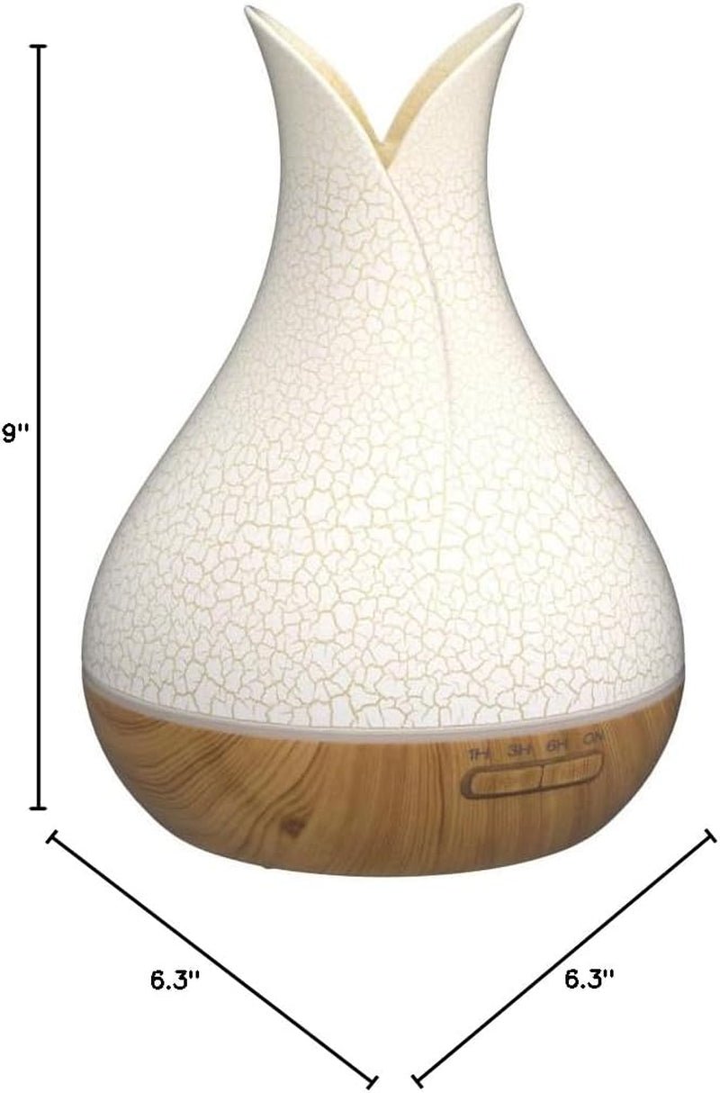500ML Essential Oil Diffuser with 10 Essential Oils Gift Set, Aromatherapy Diffuser Humidifier with 2 Mist Mode 4 Timers＆ 7 Ambient Light Waterless Auto off for Large Room Home Office - The Wellness Shop London