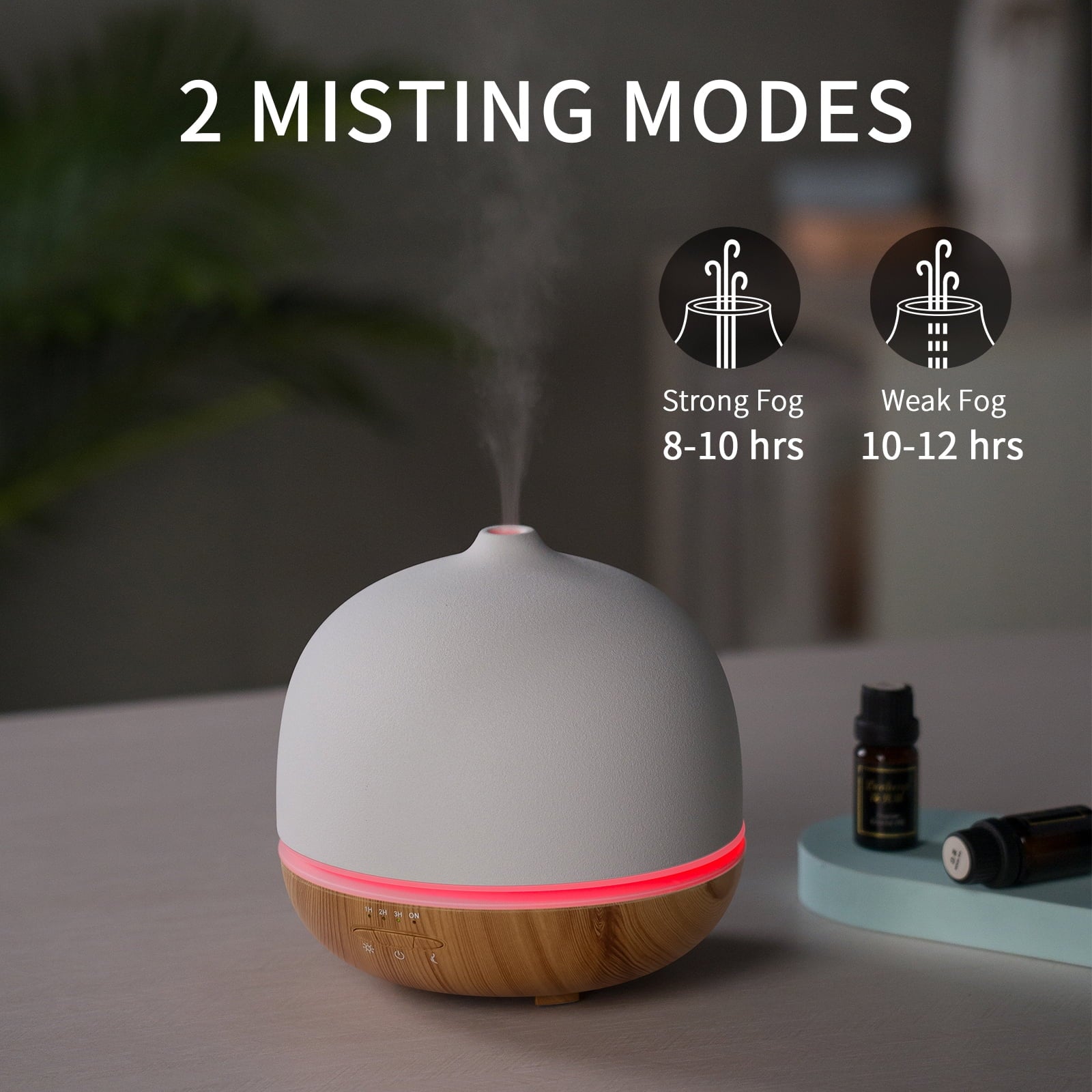 500ml Ceramic Essential Oil Diffuser – Cool Mist & LED Lights - The Wellness Shop London