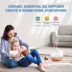 Ceramic Aroma Diffuser – 500ml with Soft Mist & Ambient Light - The Wellness Shop London